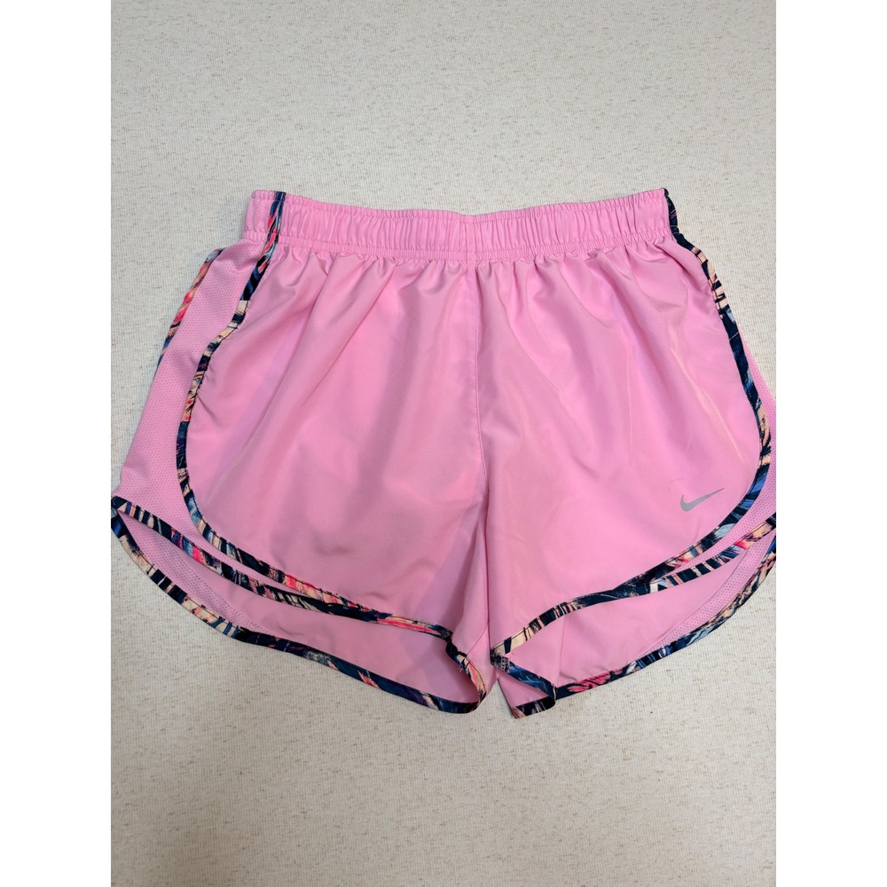 Nike Dri-FIT Tempo Running Shorts Pink Floral Trim Mesh Panels 831558-699 Large